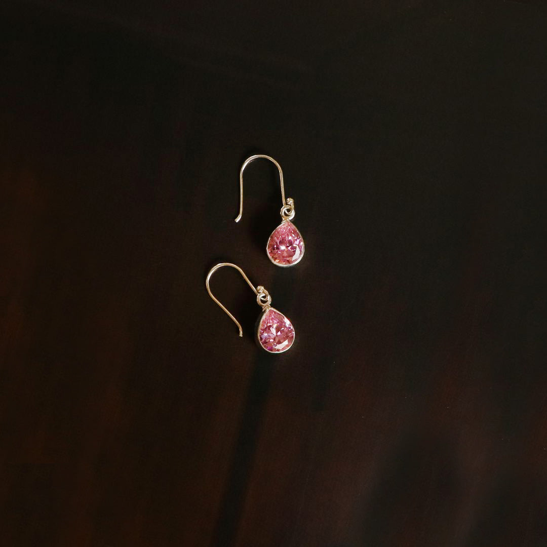 Cubic Zirconia Pink Earrings
