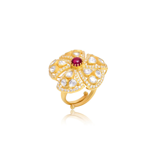 Moissanite Polki Classic Ring