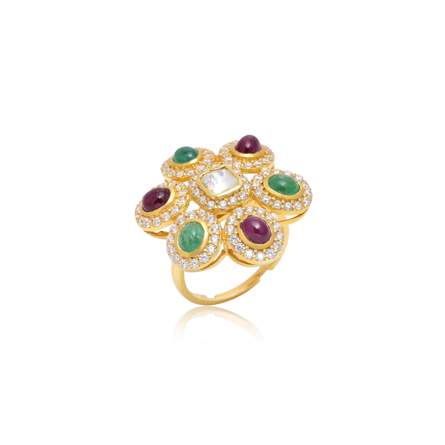 Moissanite Polki Cocktail Ring