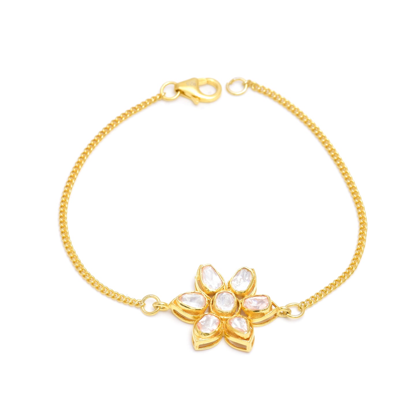 Elegant Moissanite Polki Bracelet