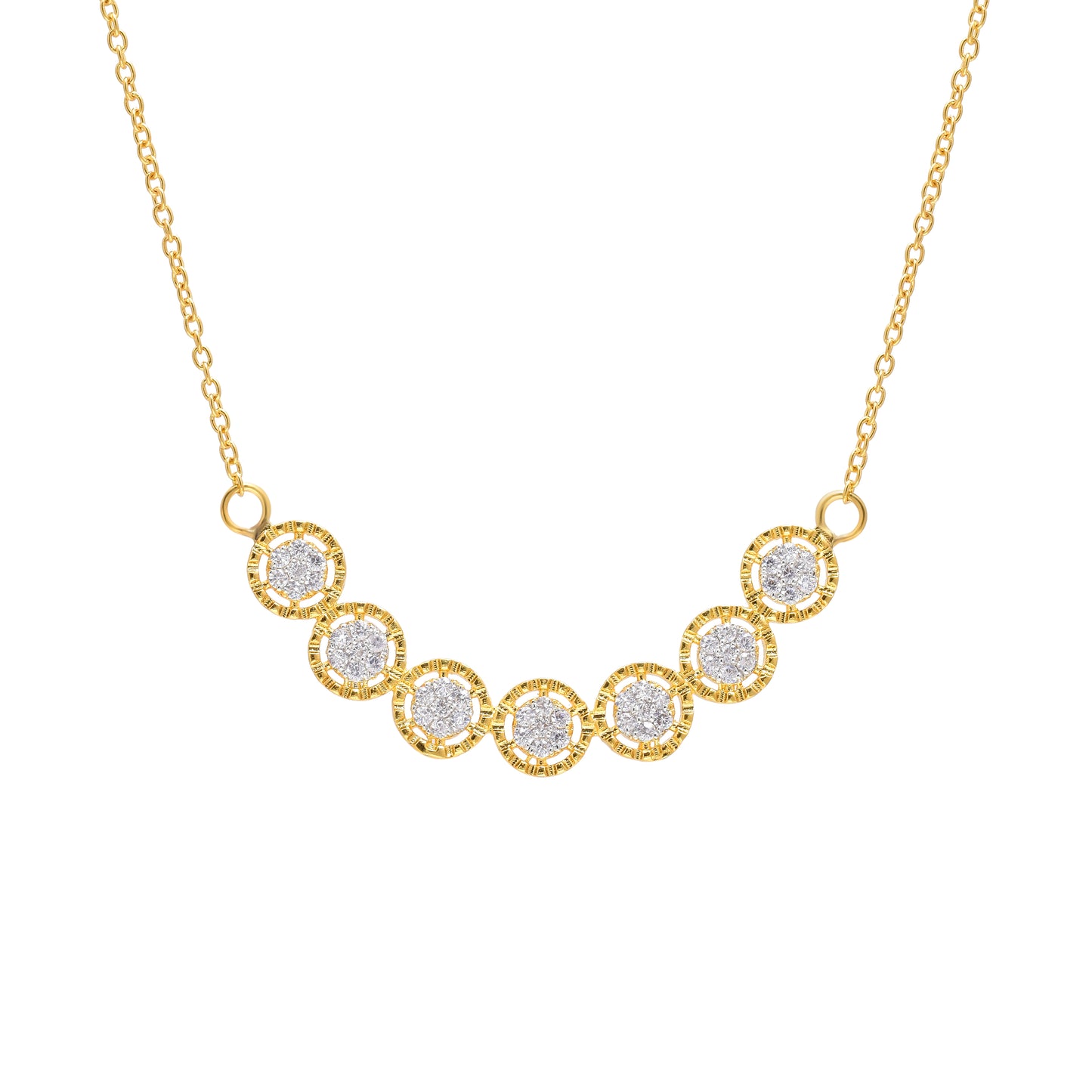 Cubic Zirconia Gold Pendant Set