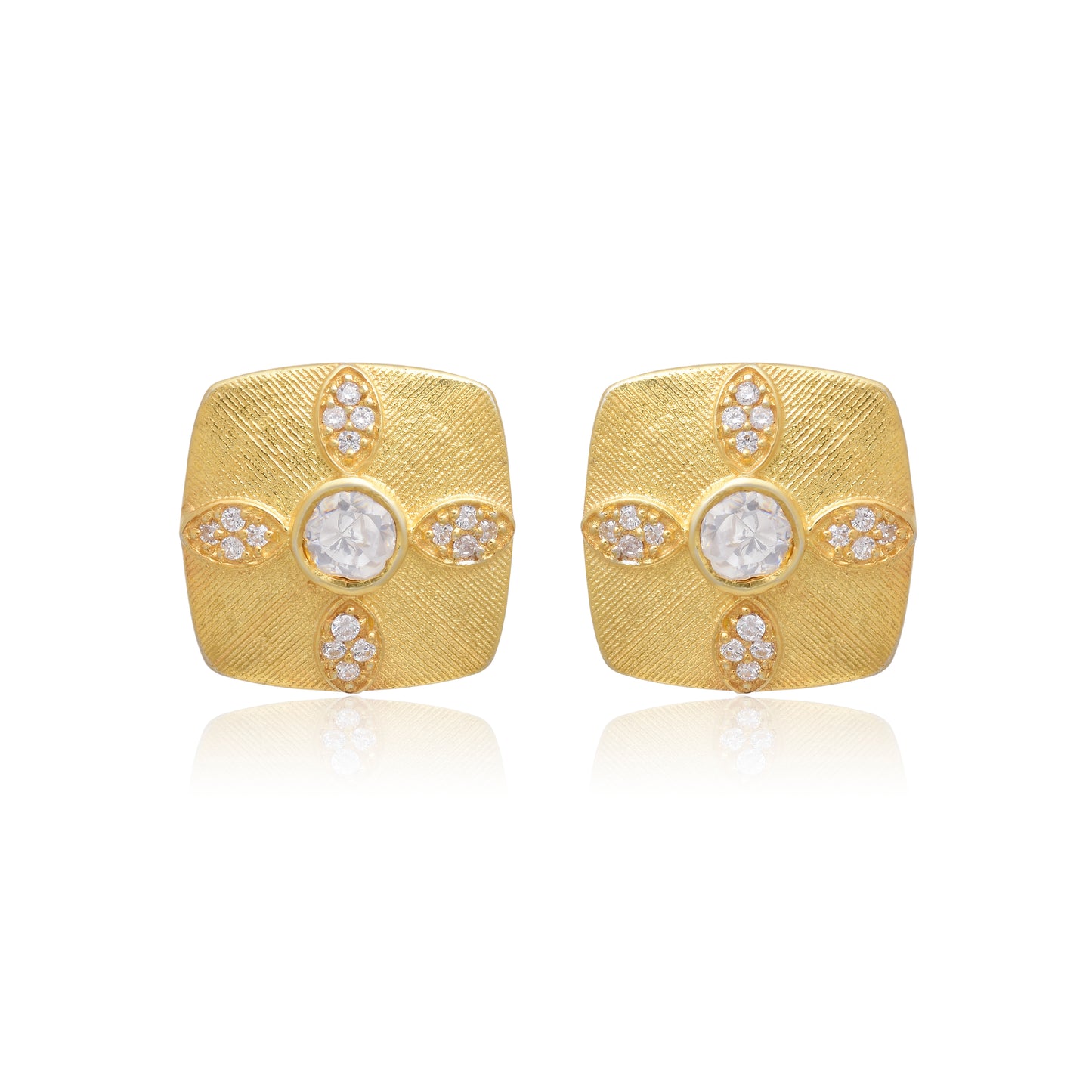 Moissanite Polki Studs