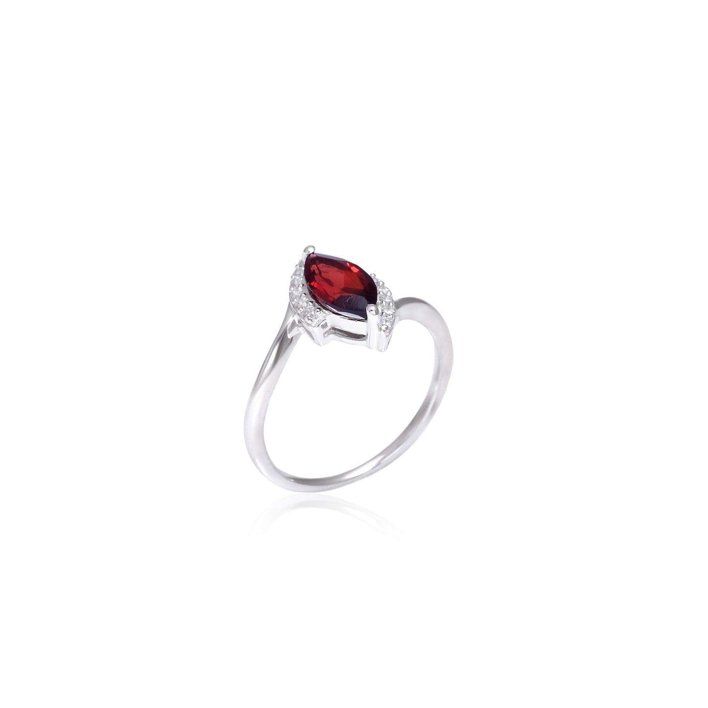 Single Stone Garnet Ring