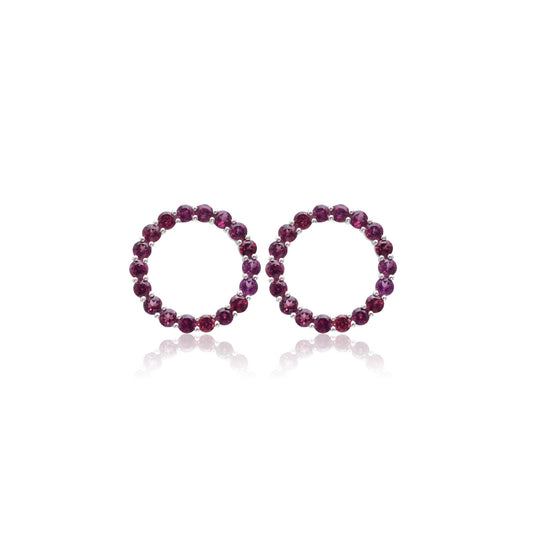 Rhodolite Round Studs