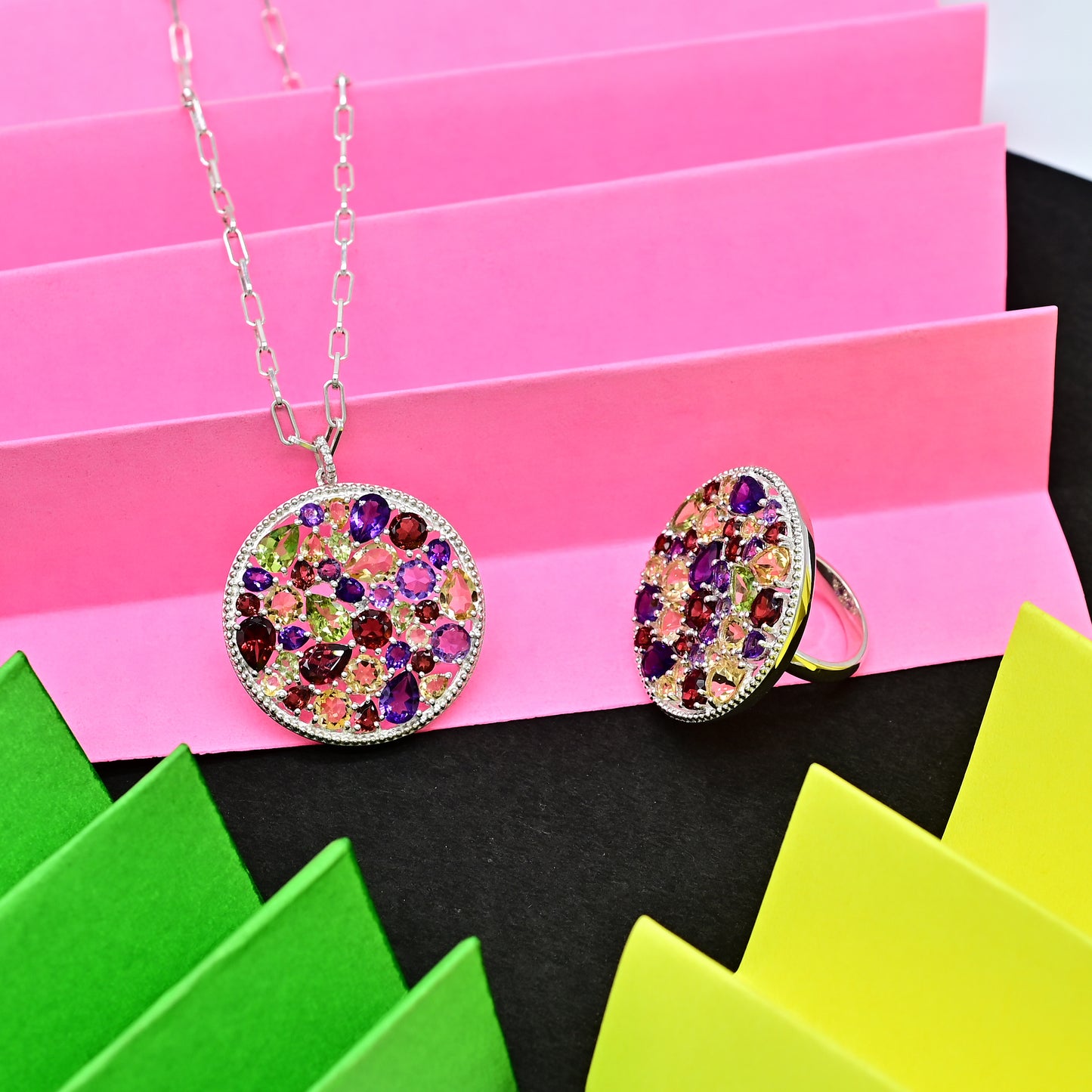 Multicolour Round Pendant