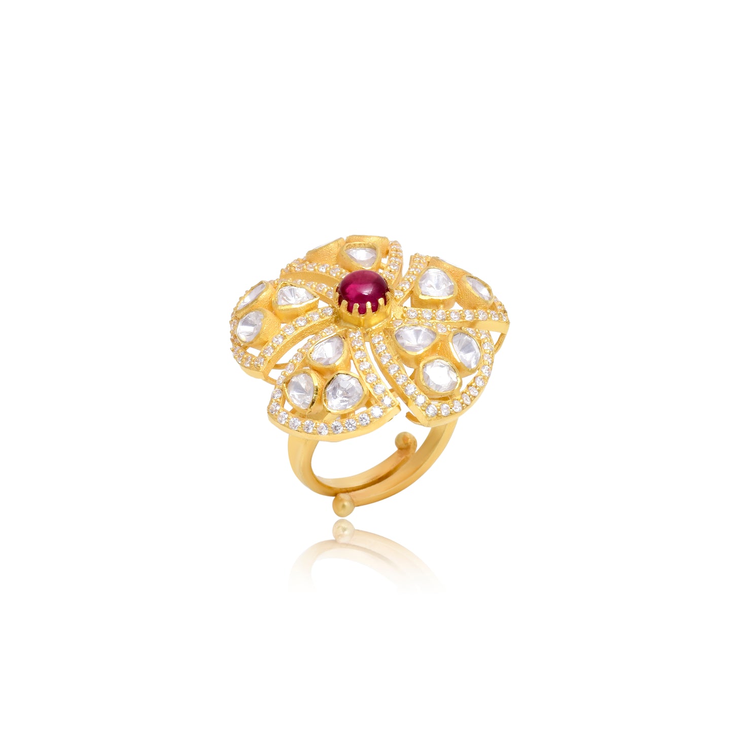 Moissanite Polki Classic Ring