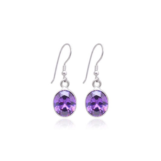 Cubic Zirconia Purple Earrings