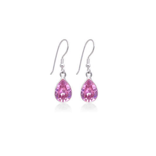 Cubic Zirconia Pink Earrings