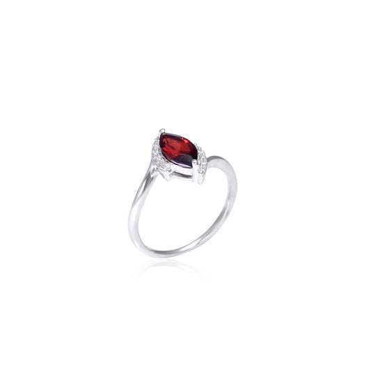 Single Stone Garnet Ring