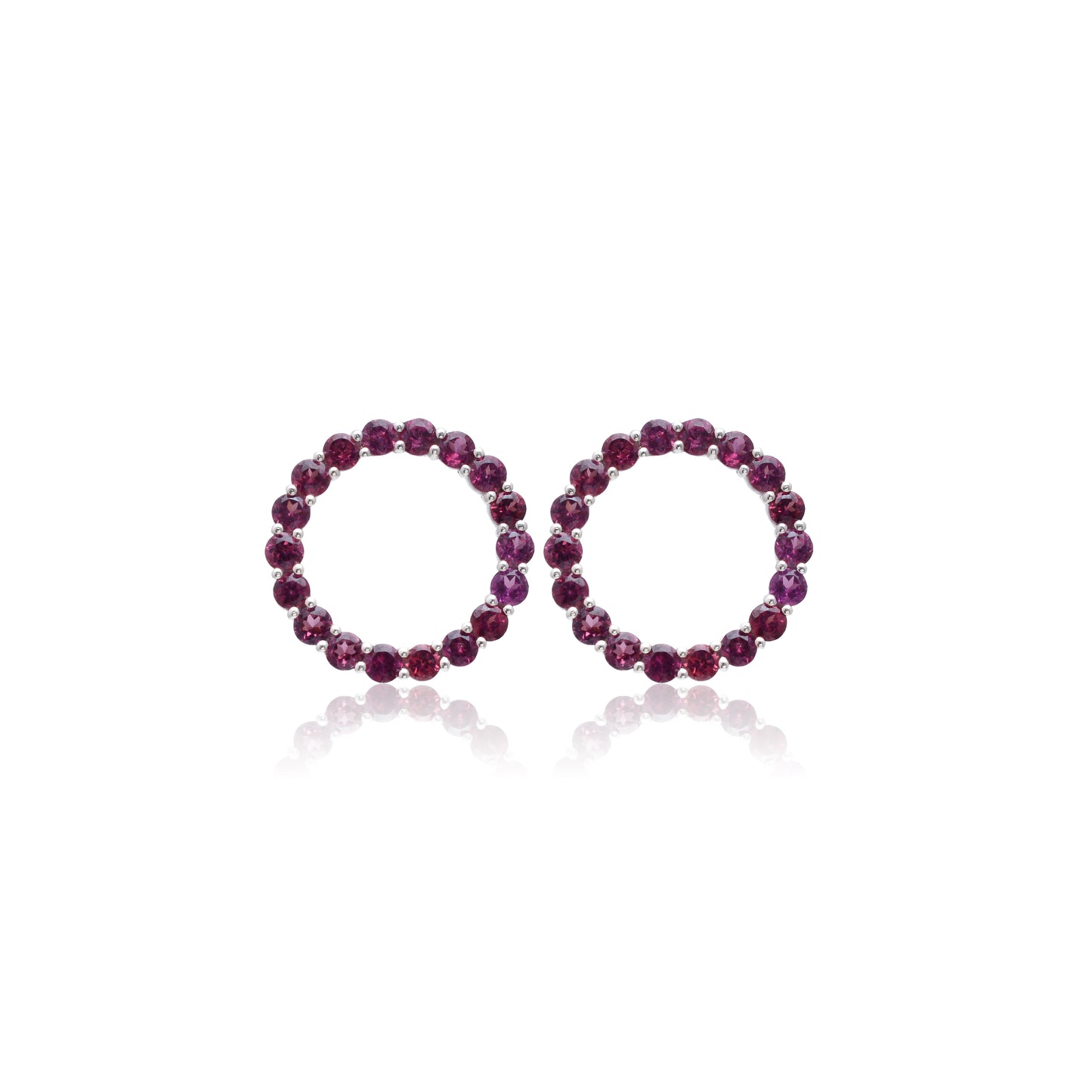 Rhodolite Round Studs