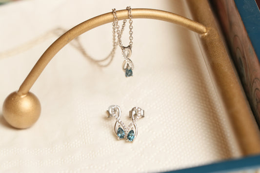 London Blue Topaz Pendant Set