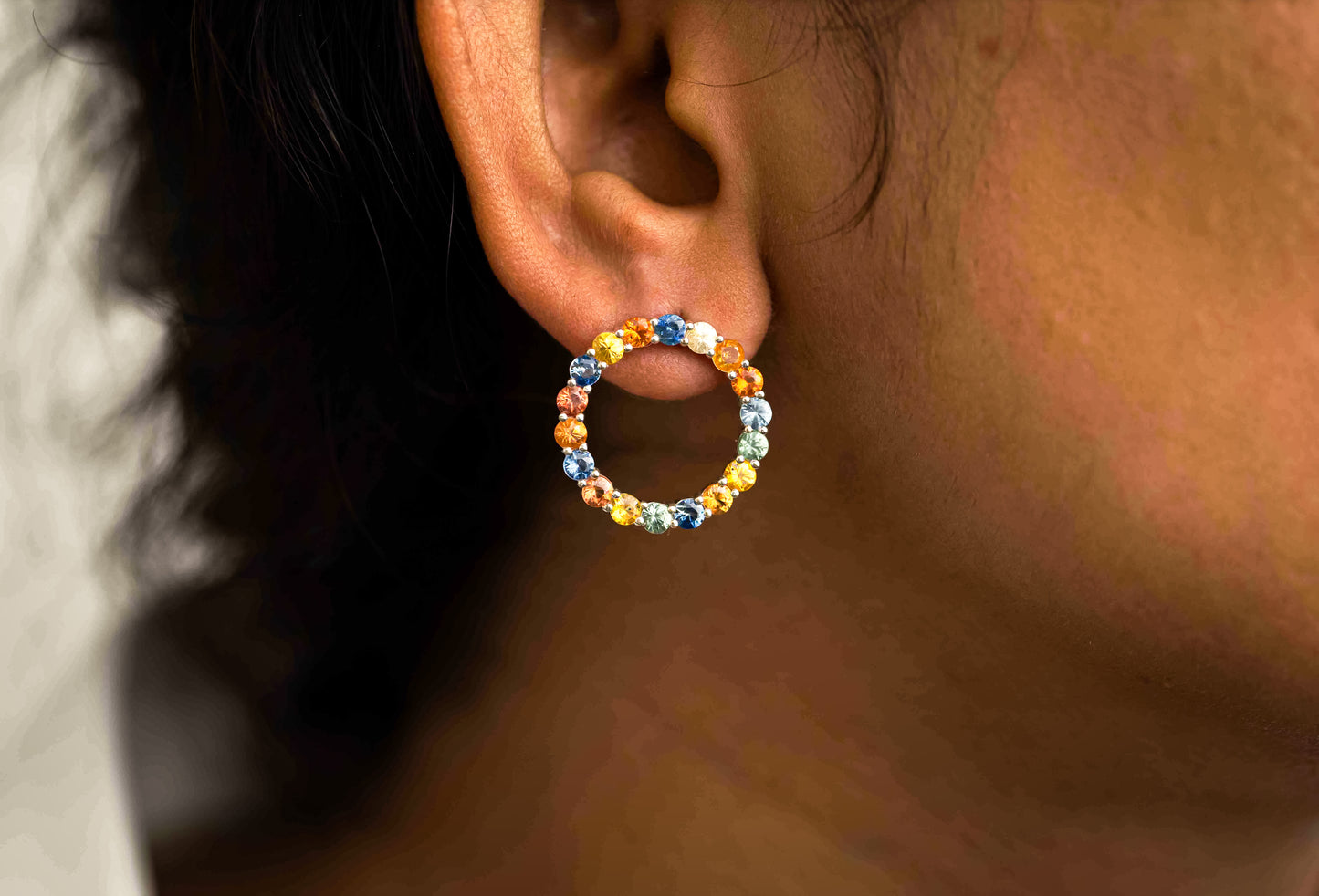 Multi Sapphire Earrings