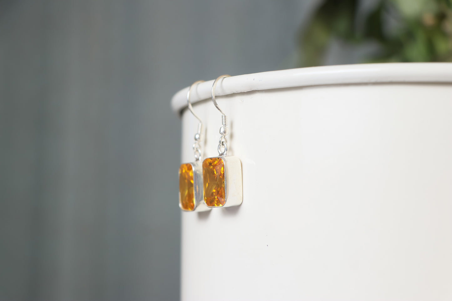 Cubic Zirconia Yellow Earrings