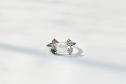 Pearl Multi Tourmaline Ring